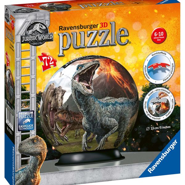 Jurassic world - 3d puzzleball ravensburger - Jurassic World, RAVENSBURGER, RAVENSBURGER 3D PUZZLE