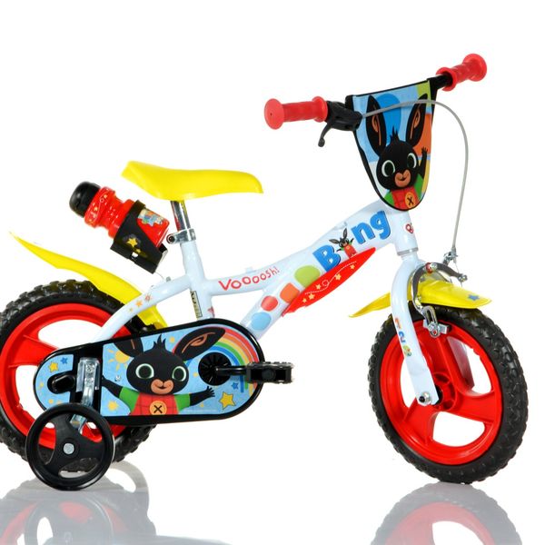 Bicicletta per bambini 12" bing - telaio in acciaio, ruote in gomma gonfiabili, stabilizzatori di serie e freno anteriore - ideale per bambini di altezza 87-100cm, 3-5 anni - BING