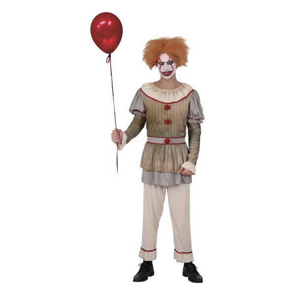 Costume clown spaventoso halloween con casacca e pantalone - taglia unica - 