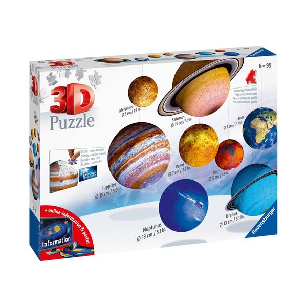 Ravensburger - 3d puzzle il sistema planetario, 540 pezzi, 6+ anni - RAVENSBURGER, RAVENSBURGER 3D PUZZLE