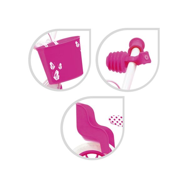 Bicicletta 12" - rosa. freno caliper frontale - porta bambola e cestello inclusi - adatta per  bambini dai 3-5 anni - SUN&SPORT