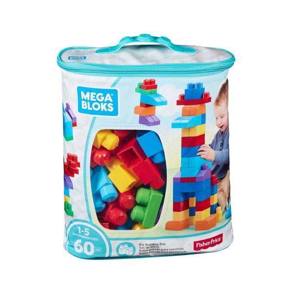 Mega bloks sacca ecologica blocchi da costruzione, 60 pezzi, assortimento - 