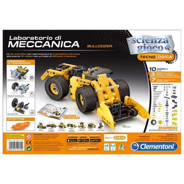 Clementoni - 19139 - laboratorio di meccanica - buldozzer - CLEMENTONI, Scienza e Gioco