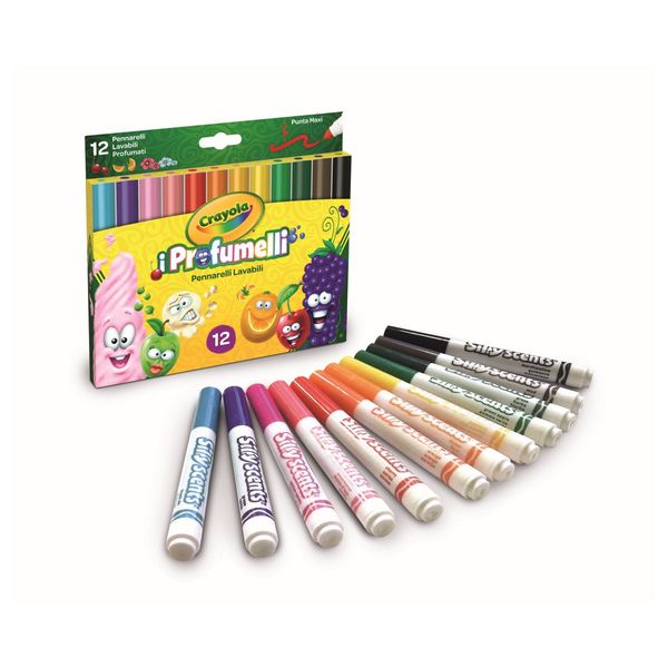 12 pennarelli lavabili "i profumelli" punta maxi - CRAYOLA