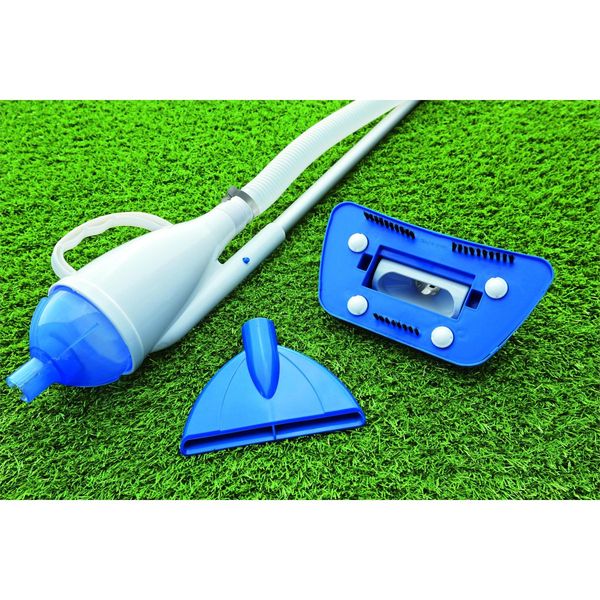 Bestway aspiratore funziona con pompe da 2.006 lt/h e superiori, tubo da mt. 6 e mm. 32  di diametro incluso, ideale per tutte le piscine, asta in alluminio in 4 sezioni, 3 adattatori - Bestway