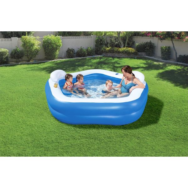 Bestway piscina family pentagono 213x206x69 cm con due sedute, due poggiatesta e due portabicchieri - Bestway