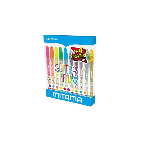 Penne mini gel glitter e fluo mitama pz 10 - MITAMA