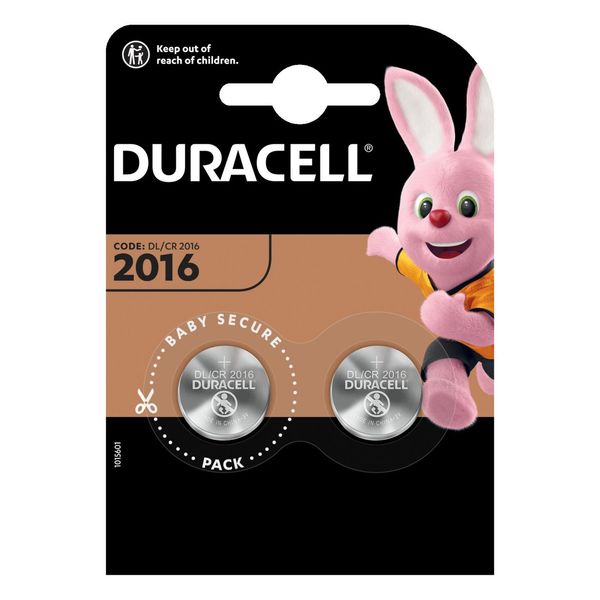 Duracell 2016 - batteria bottone al litio 3v, con tecnologia baby secure - DURACELL