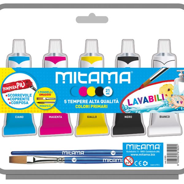 Tempera più mitama superlavabile - colori primari - MITAMA