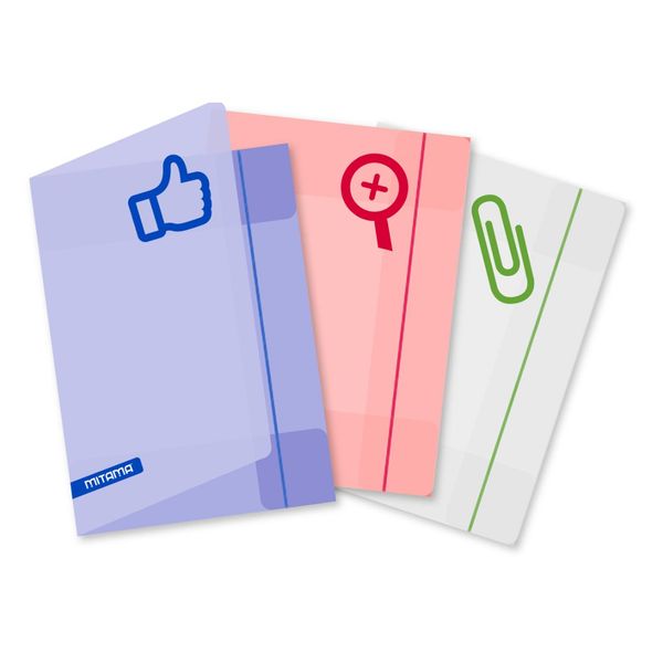 Cartella 3 lembi in pp 100% riciclabile mitama assortito - MITAMA