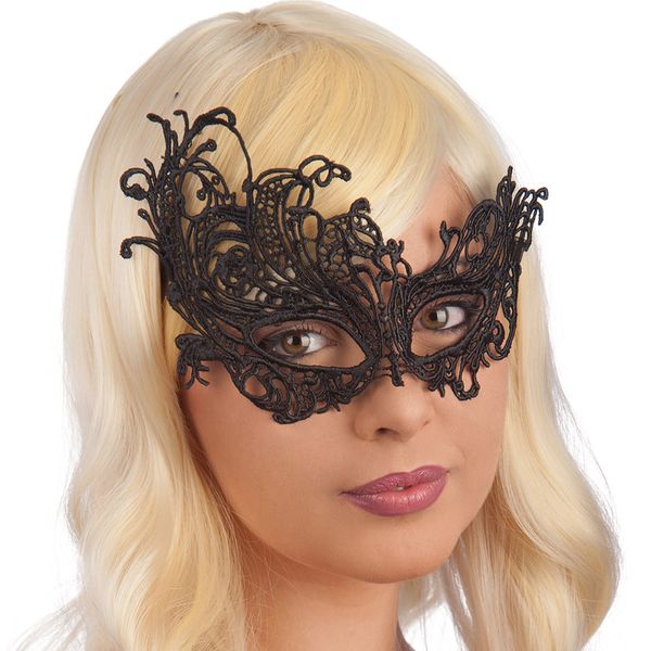 Maschera nera in tessuto macrame' - CARNIVAL TOYS