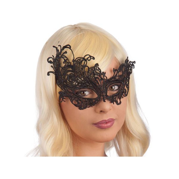 Maschera nera in tessuto macrame' - CARNIVAL TOYS