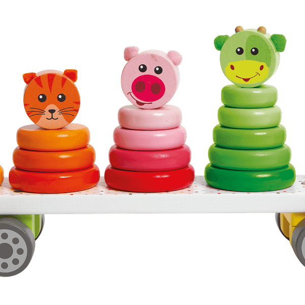 Camion con animali da impilare - WOOD 'N' PLAY