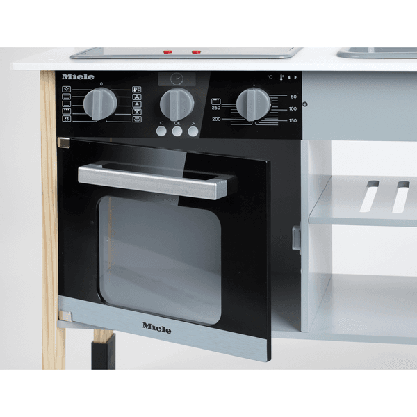 Cucina miele in legno con luci e suoni – fornello, microonde, lavello estraibile e accessori inclusi – 70x30x91 cm - MIELE