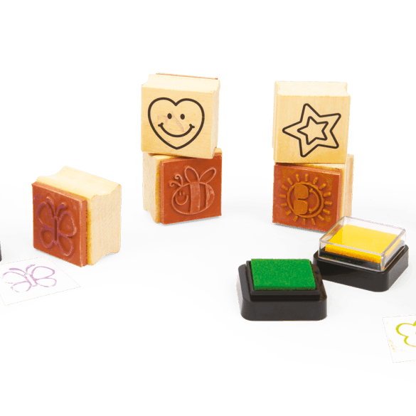 Set timbrini in legno - wooden stamps - CREA MANIA