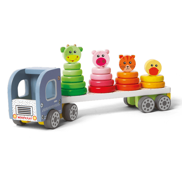 Camion con animali da impilare - WOOD 'N' PLAY