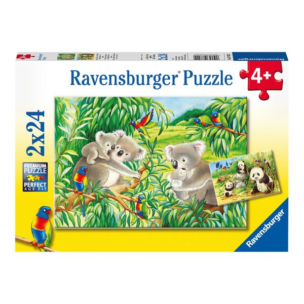 Ravensburger - puzzle 2x24 pezzi - dolci koala e panda - RAVENSBURGER