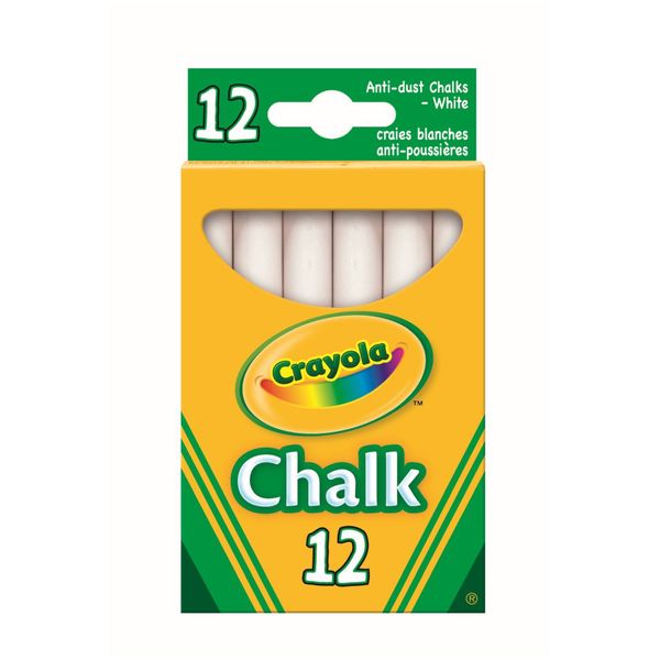 Crayola - 12 gessi bianchi antipolvere - CRAYOLA