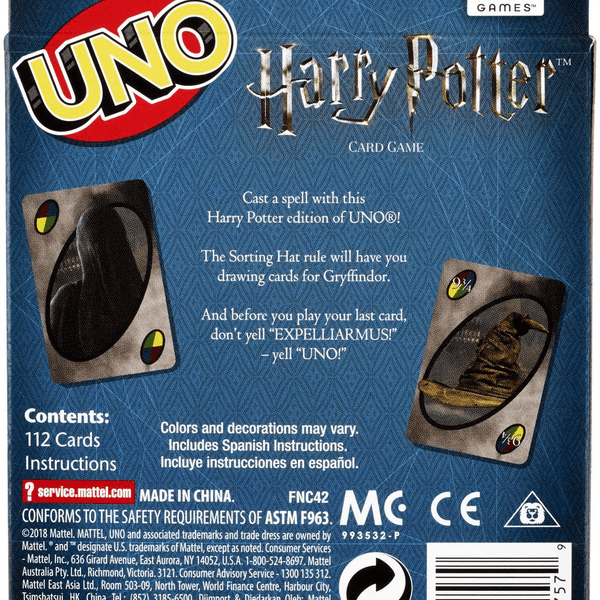 Uno versione harry potter, gioco di carte - Harry Potter, MATTEL GAMES, UNO