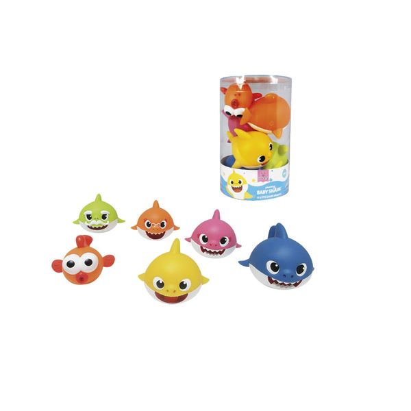 Baby shark - set 6 personaggi in barattolo - Baby Shark