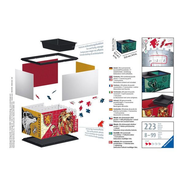 Ravensburger - 3d puzzle organizer da scrivania harry potter, 223 pezzi, 8+ anni - Harry Potter, RAVENSBURGER, RAVENSBURGER 3D PUZZLE