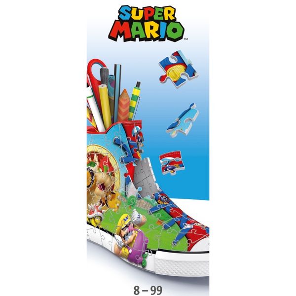 Ravensburger - 3d puzzle portapenne sneaker super mario edition, 108 pezzi, 8+ anni - RAVENSBURGER, RAVENSBURGER 3D PUZZLE, Super Mario