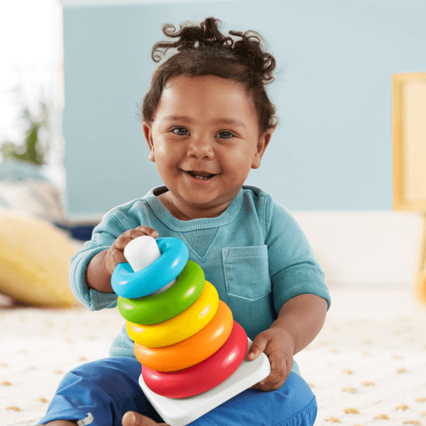 Fisher-price piramide 5 anelli eco, in materiali vegetali, giocattolo impilabile - FISHER-PRICE