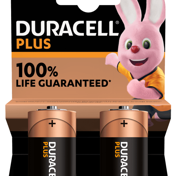 Duracell - nuovo plus 100 c, batterie mezzatorcia alcaline, confezione da 2 - DURACELL