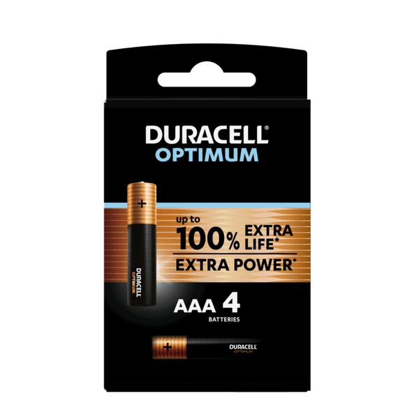 Duracell - nuovo optimum aaa, batterie ministilo alcaline, confezione da 4 - DURACELL