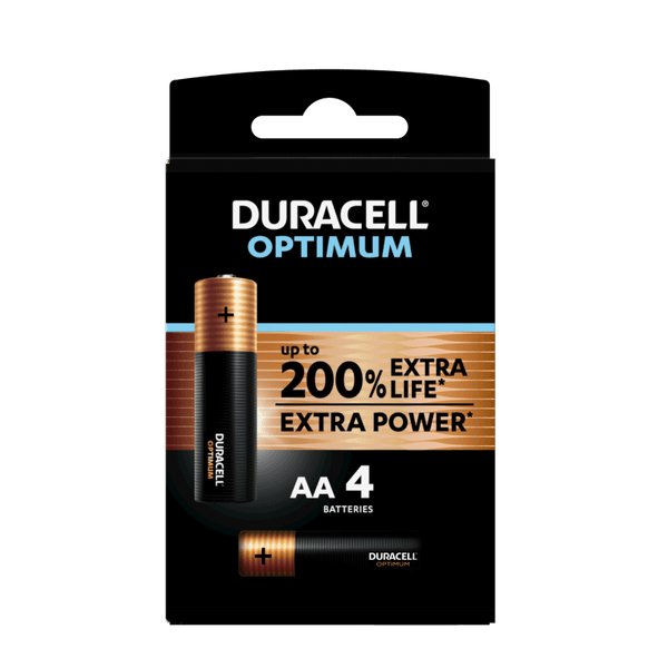 Duracell - nuovo optimum aa, batterie stilo alcaline, confezione da 4 - DURACELL