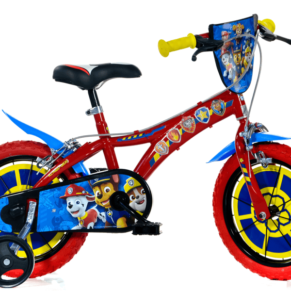 Bicicletta per bambini 14" paw patrol - telaio in acciaio, ruote in gomma gonfiabili, stabilizzatori di serie e freno anteriore - ideale per bambini di altezza 95-127cm, 5-7 anni - Paw Patrol