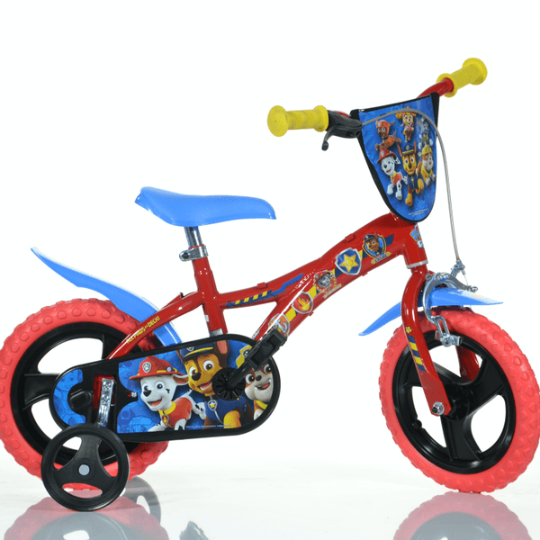 Bicicletta per bambini 12" paw patrol - telaio in acciaio, ruote in gomma gonfiabili, stabilizzatori di serie e freno anteriore - ideale per bambini di altezza 87-100cm, 3-5 anni - Paw Patrol