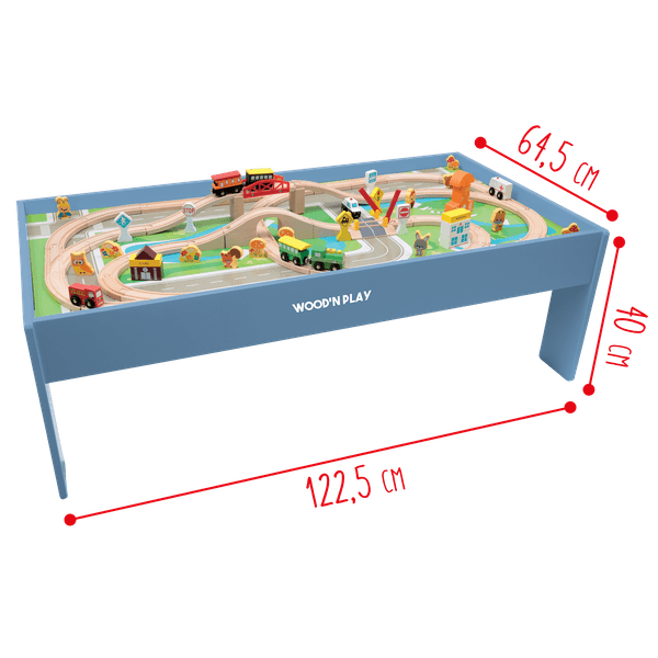 Tavolo gioco con pista treno - WOOD 'N' PLAY