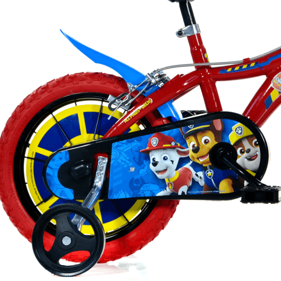 Bicicletta per bambini 14" paw patrol - telaio in acciaio, ruote in gomma gonfiabili, stabilizzatori di serie e freno anteriore - ideale per bambini di altezza 95-127cm, 5-7 anni - Paw Patrol