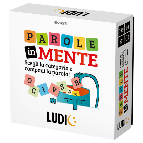 Ludic parole in mente - scegli la categoria e componi la parola - gioco da tavolo per la famiglia - 7+ anni - 2-4 giocatori - HEADU