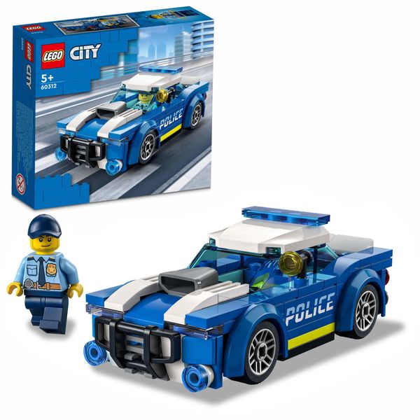 Lego city police auto della polizia, set di costruzione con minifigure e macchina giocattolo per bambini di 5+ anni, 60312 - LEGO CITY, Lego