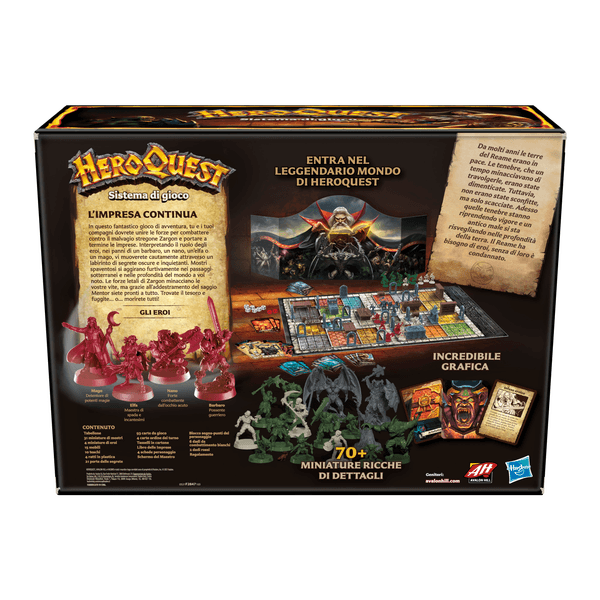 Avalon hill - heroquest, gioco di avventura fantasy con oltre 65 miniature, dai 14 anni in su, per 2-5 giocatori (versione italiana) - HASBRO GAMING