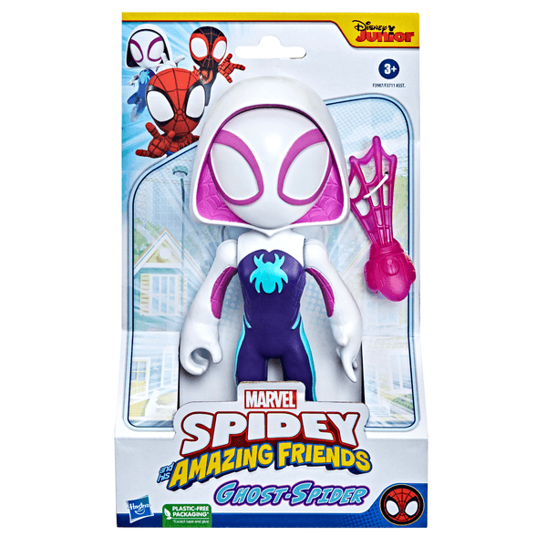Hasbro spidey e i suoi fantastici amici - mega ghost-spider, action figure da 22,5 cm, dai 3 anni in su - SPIDEY, MARVEL