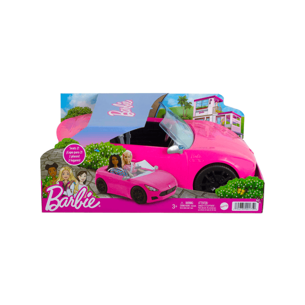 Barbie, cabrio veicolo decapottabile rosa a due posti con ruote funzionanti e dettagli realistici, giocattolo per bambini 3+ anni, hbt92 - Barbie