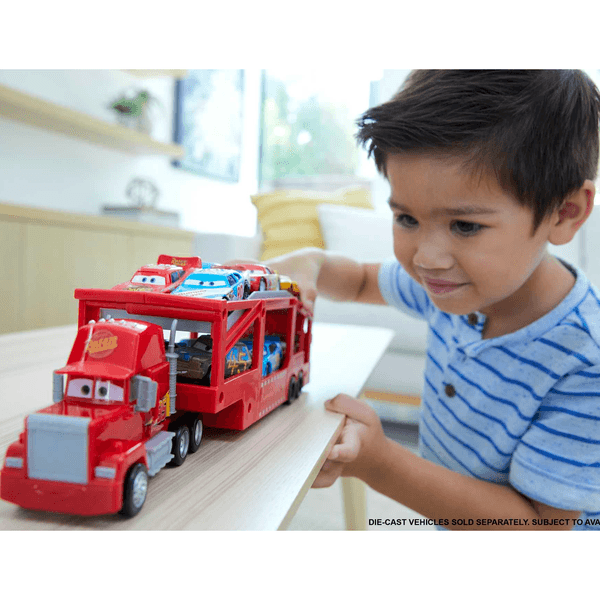 Disney pixar cars mack trasportatore, camion da 33 cm con rampa per trasportare 12 macchinine - Cars, Disney