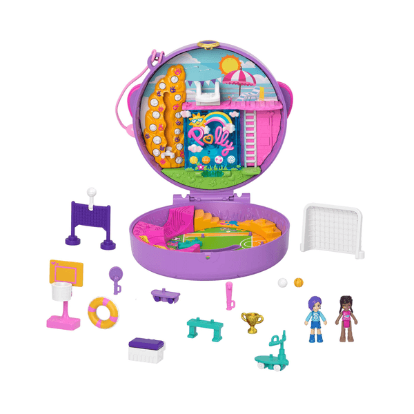 Polly pocket - cofanetto partita di calcio con accessori, giocattolo per bambini 4+ anni, hcg14 - Polly Pocket