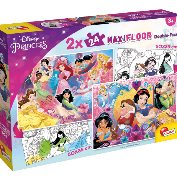 Disney puzzle maxifloor 2 x 24 princess - DISNEY PRINCESS, LISCIANI, Disney