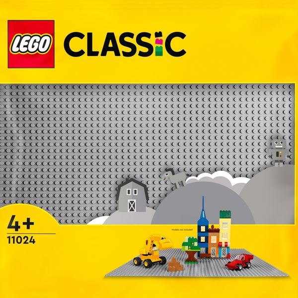 Lego classic 11024 base grigia, tavola per costruzioni quadrata con 48x48 bottoncini, piattaforma classica per mattoncini - LEGO CLASSIC, Lego