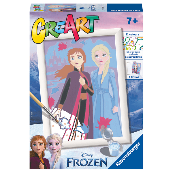 Ravensburger creart per bambini, kit per dipingere con i numeri, 7+, serie e licensed, frozen: sisters forever - CREART, DISNEY PRINCESS, Disney