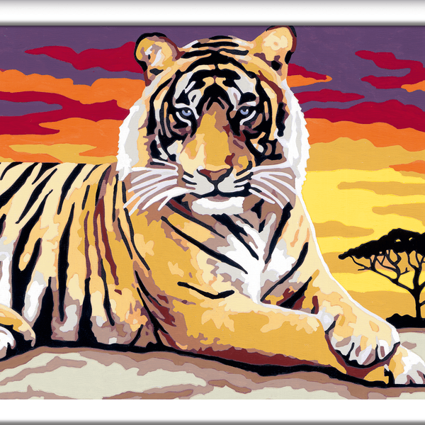 Ravensburger creart per bambini, kit per dipingere con i numeri, 11+, serie d, tigre - CREART, RAVENSBURGER
