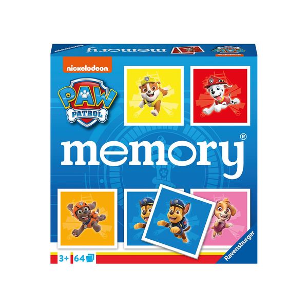 Ravensburger - memory versione paw patrol, 64 tessere, gioco da tavolo, 3+ anni - RAVENSBURGER, Paw Patrol