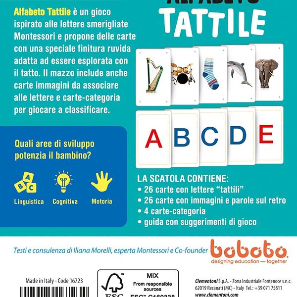 Montessori carte alfabeto tattile - SAPIENTINO