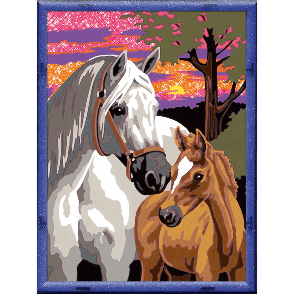 Ravensburger creart per bambini, kit per dipingere con i numeri, 9+, serie d, cavalli al tramonto - CREART, RAVENSBURGER