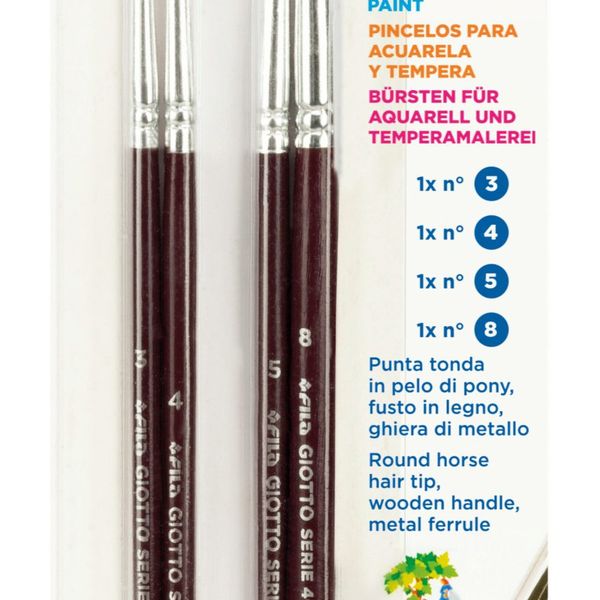 Blister 4 pennelli giotto serie 400 n° 3,4,5,8 - GIOTTO
