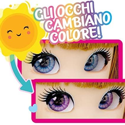 Unique eyes - amy bambola articolata 25 cm, con occhi che seguono il tuo sguardo e cambiano colore sotto il sole - GIOCHI PREZIOSI, UNIQUE EYES